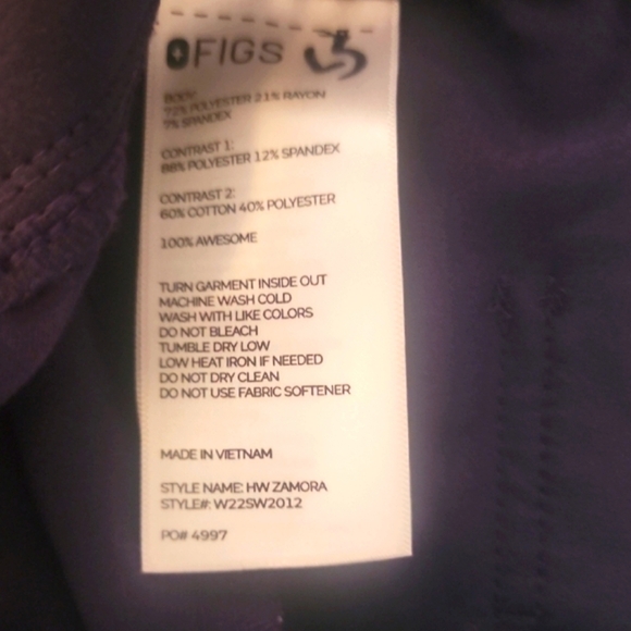 Figs Deep Blue Zamora Jogger Scrub Pant Size XXL - Picture 3 of 3